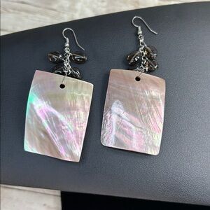 Elegant Mother of Pearl and Smoky Quartz Earrings